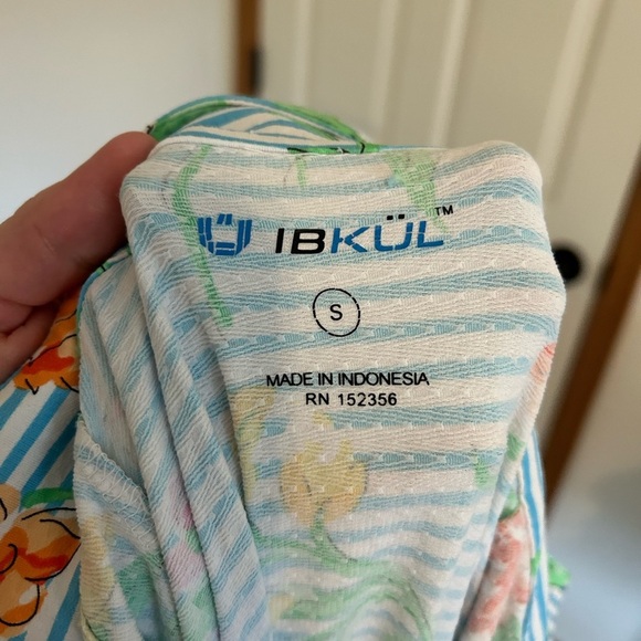 Ibkul ruffle tennis dress striped with flowers size small‎ upf 50 - Picture 6 of 6